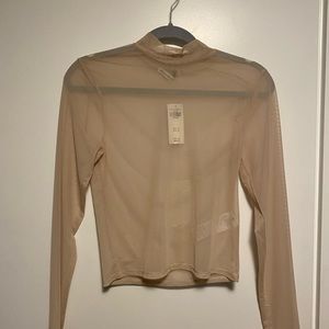 Abercrombie and fitch see through mock neck top